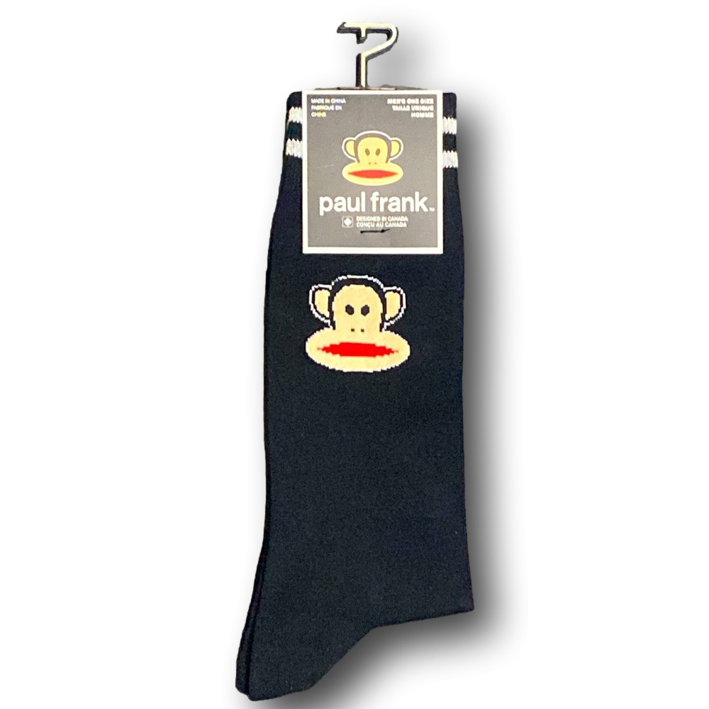 3/$20 Sock Monkey Paul Frank Funny Novelty Crew Socks - NWT